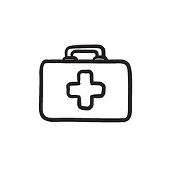 Image showing First aid kit sketch icon.