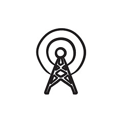 Image showing Antenna sketch icon.