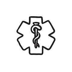 Image showing Medical symbol sketch icon.