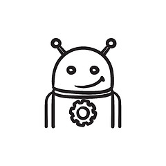 Image showing Android with gear sketch icon.