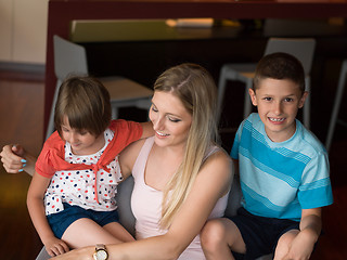 Image showing Family having fun at home