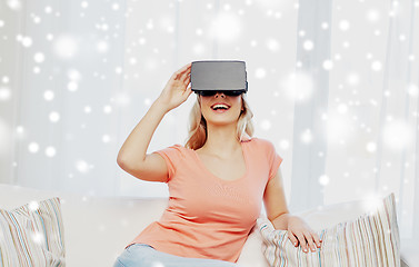 Image showing woman in virtual reality headset or 3d glasses