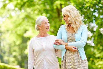 Image showing daughter with senior mother at park