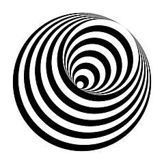 Image showing optical illusion black and white circles cone