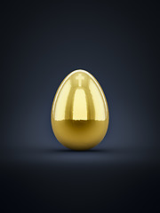 Image showing a golden easter egg with cross reflection on top