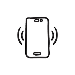 Image showing Vibrating phone sketch icon.