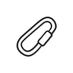 Image showing Climbing carabiner sketch icon.