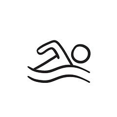 Image showing Swimmer sketch icon.