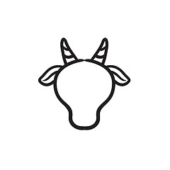 Image showing Cow head sketch icon.