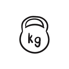 Image showing Kettlebell sketch icon.