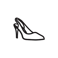 Image showing High heel shoe sketch icon.