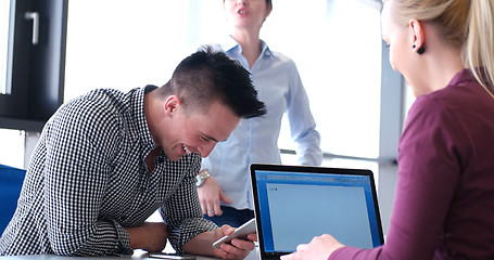 Image showing Business Team At A Meeting at modern office building