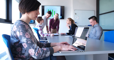 Image showing Business Team At A Meeting at modern office building