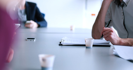 Image showing Business Team At A Meeting at modern office building