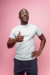 Image showing Portrait of a very happy afro American man