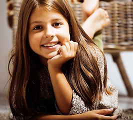 Image showing little cute girl at home smiling