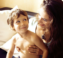 Image showing mother with son, happy family at home