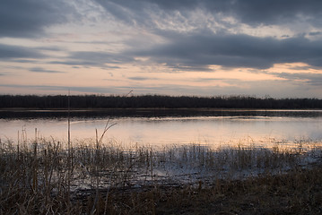 Image showing Small Lake At Sunset