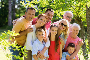 Image showing happy family portrait in summer garden