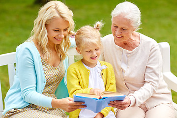 Image showing woman with daughter and senior mother at park