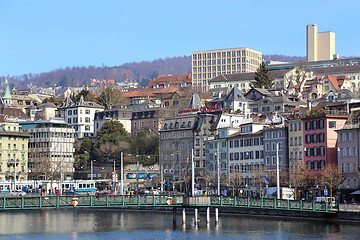 Image showing Views over Zurich along the Limmat river