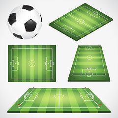 Image showing Soccer Football Field and Ball