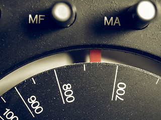 Image showing Vintage looking Old AM - FM radio tuner
