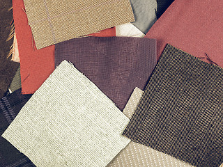 Image showing Vintage looking Fabric samples