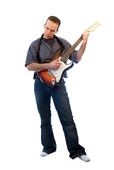 Image showing Isolated Guitarist