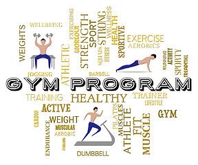 Image showing Gym Program Represents Fitness Center And Athletic
