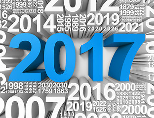 Image showing Twenty Seventeen Indicates Happy New Year And Annual 3d Renderin