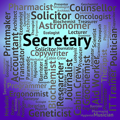 Image showing Secretary Job Represents Clerical Assistant And Pa