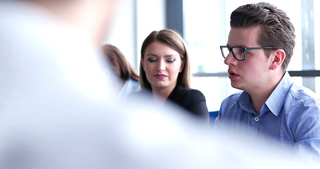 Image showing Business Team At A Meeting at modern office building