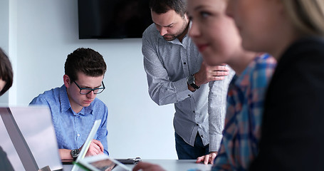 Image showing Business Team At A Meeting at modern office building