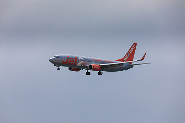 Image showing ARECIFE, SPAIN - APRIL, 16 2017: Boeing 737-800 of Jet2 with the