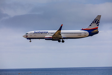 Image showing ARECIFE, SPAIN - APRIL, 15 2017: Boeing 737 - 800 of SunExpress 