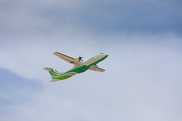 Image showing ARECIFE, SPAIN - APRIL, 16 2017: ATR 72 of Binter with the regis