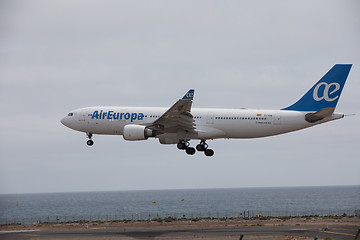 Image showing ARECIFE, SPAIN - APRIL, 15 2017: AirBus A330-200 of AirEuropa la