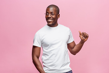 Image showing Portrait of a very happy afro American man