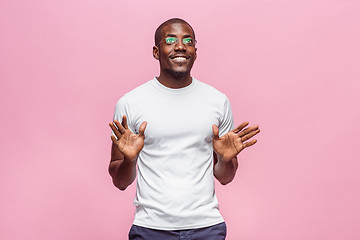 Image showing Portrait of a very happy afro American man