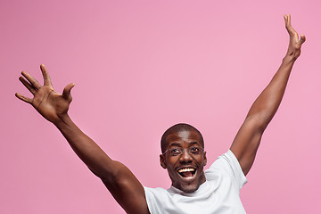 Image showing Portrait of a very happy afro American man