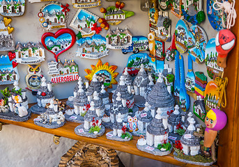 Image showing ALBEROBELLO, ITALY - Trulli di Alberobello souvenirs for tourist