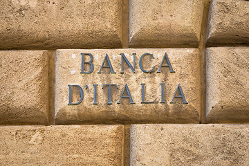 Image showing Bank of Italy text