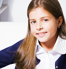 Image showing little cute girl at home smiling