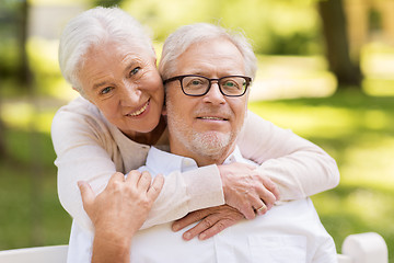 Image showing portrait of happy senior couple at park