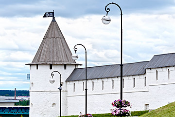 Image showing Wall and tower of Kazan Kremlin