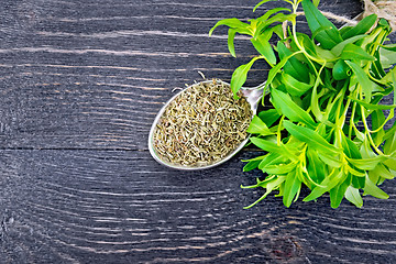 Image showing Savory dry in spoon on board top