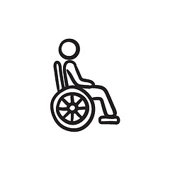 Image showing Disabled person sketch icon.
