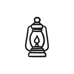 Image showing Camping lantern sketch icon.