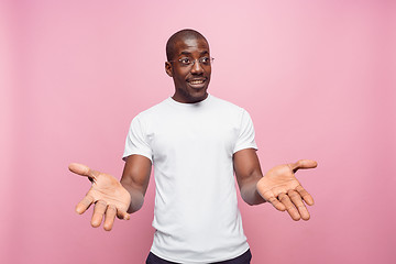 Image showing Portrait of a very happy afro American man